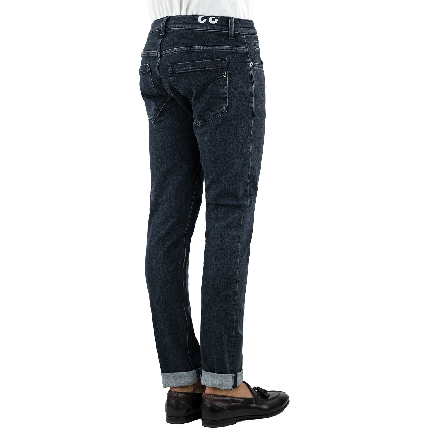 Jeans DONDUP George UP232 in Denim Stretch Organico Nero Lavato