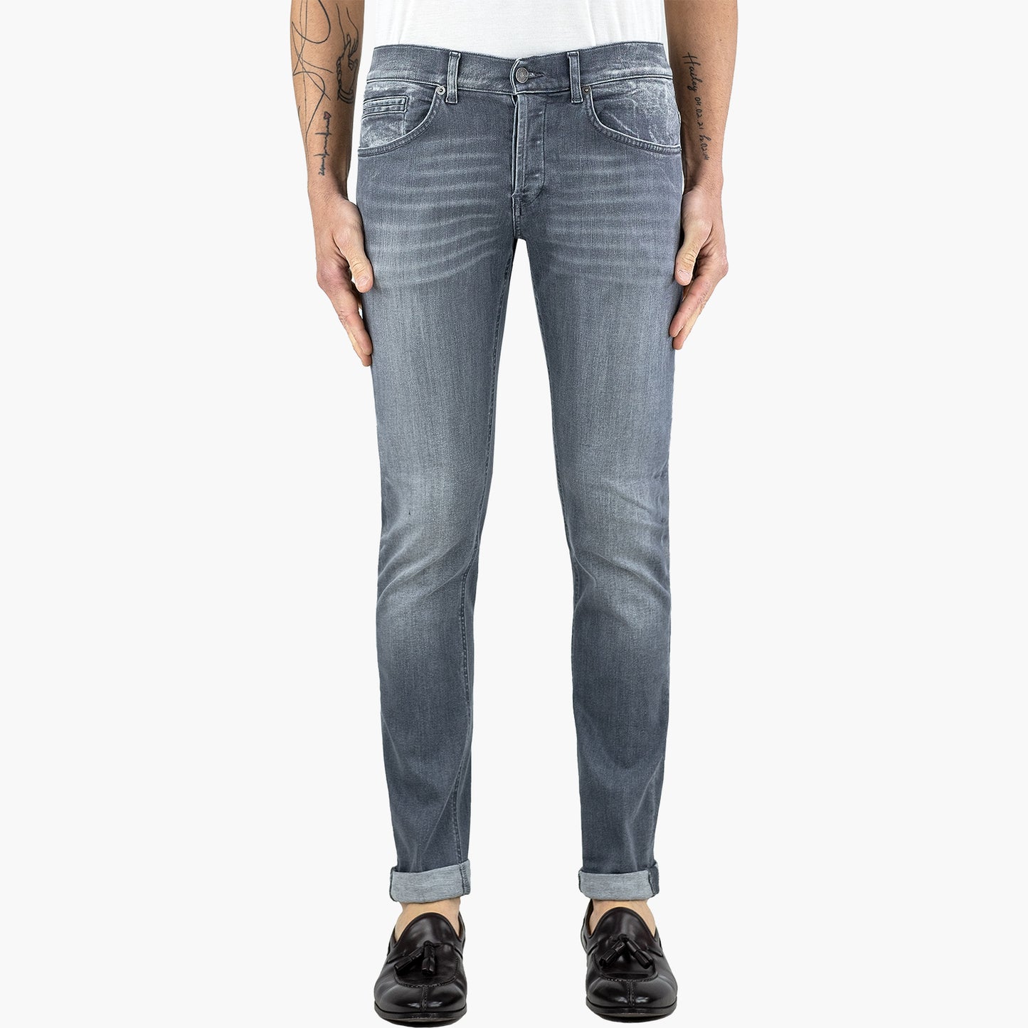 Jeans DONDUP George in Denim Stretch Grigio Lavato