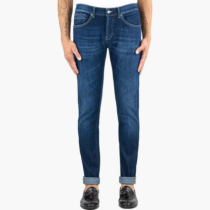 Jeans DONDUP George in Denim Stretch Lavaggio Medio Scuro