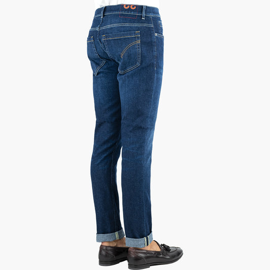 Jeans DONDUP George in Denim Stretch Lavaggio Medio Scuro