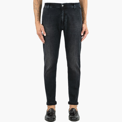 Jeans DONDUP Jeff Tasche America in Denim Stretch Nero Lavato