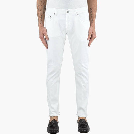 Jeans DONDUP Mius in Bull di Cotone Stretch Bianco