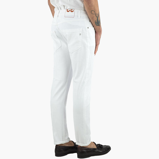 Jeans DONDUP Mius in Bull di Cotone Stretch Bianco