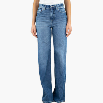 Jeans DONDUP Amber DP619 DSE370D LI7 Wide Leg in Denim Stretch Lyocell Col. 800 Lavaggio Medio