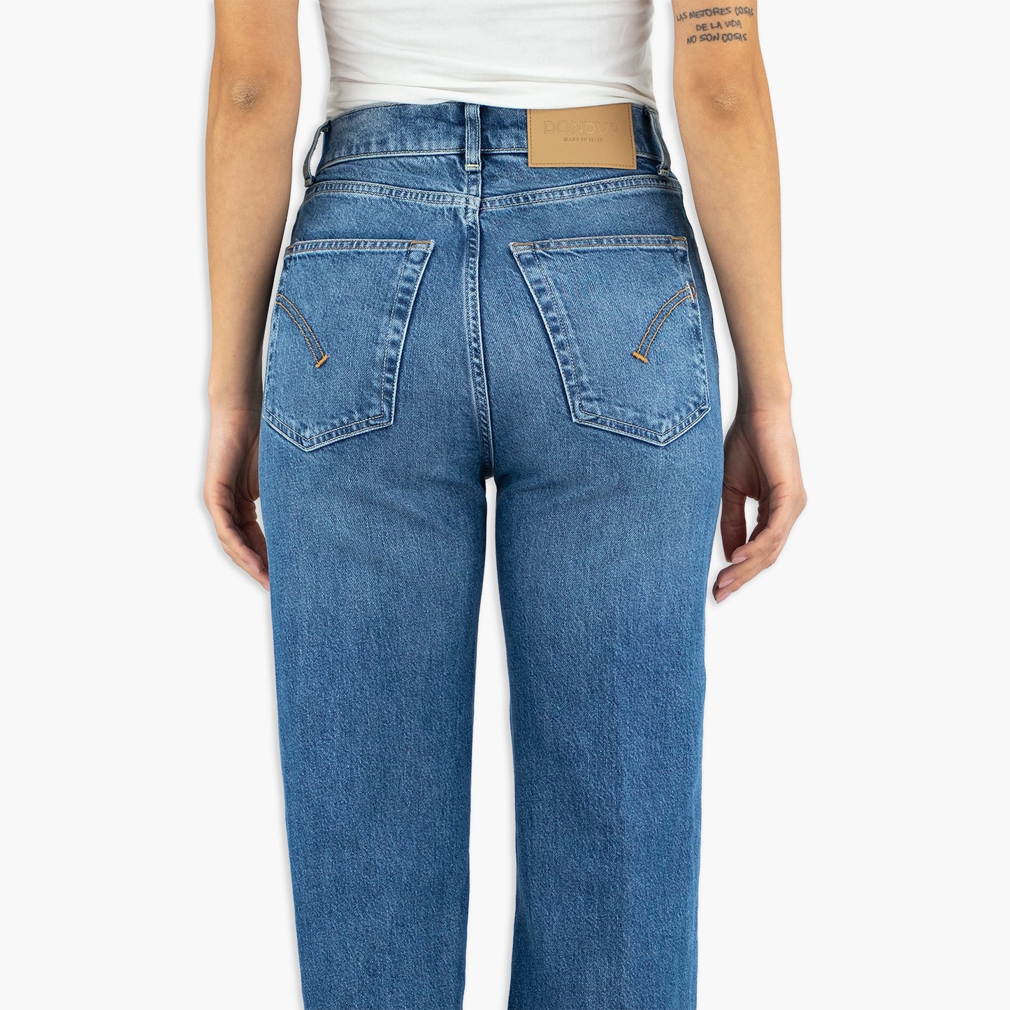 Jeans DONDUP Amber DP619 DSE370D LI7 Wide Leg in Denim Stretch Lyocell Col. 800 Lavaggio Medio 2