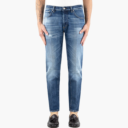Jeans DONDUP Brighton in Denim Stretch Micro Abrasioni Lavaggio Medio