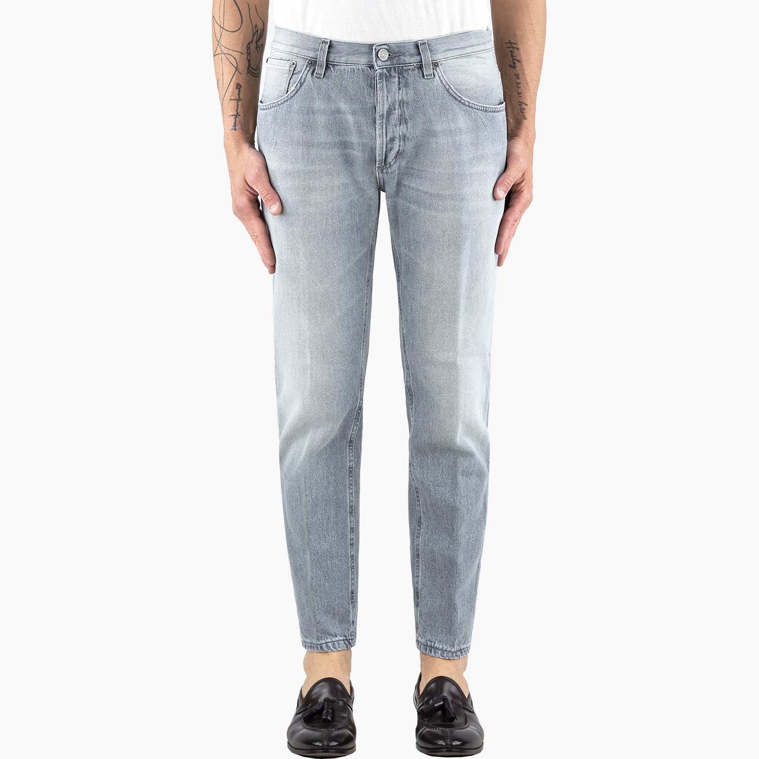 Jeans DONDUP Brighton in Puro Denim Grigio Lavato