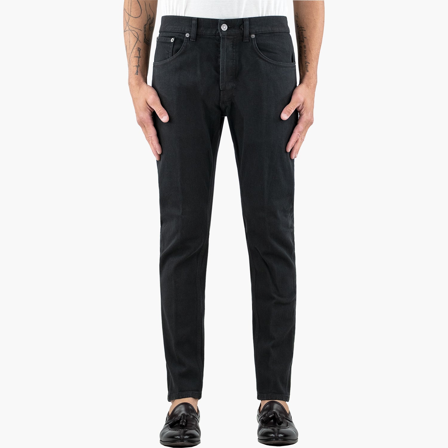 Jeans DONDUP Dian in Bull di Cotone Stretch Nero LATTANZI UOMO DONNA