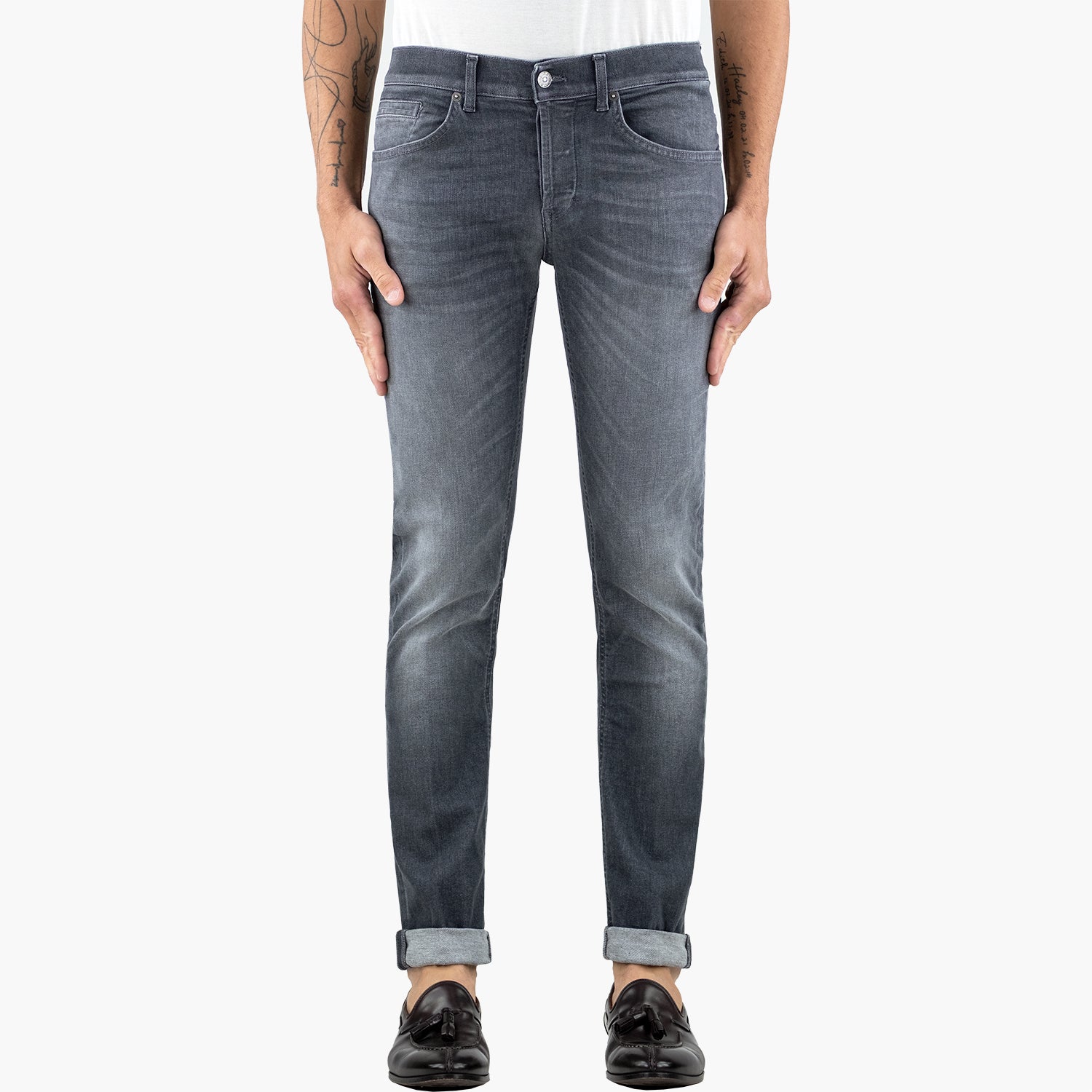Jeans DONDUP George UP232 DS0339U LN8 in Denim Stretch Col. 900 Grigio Lavato