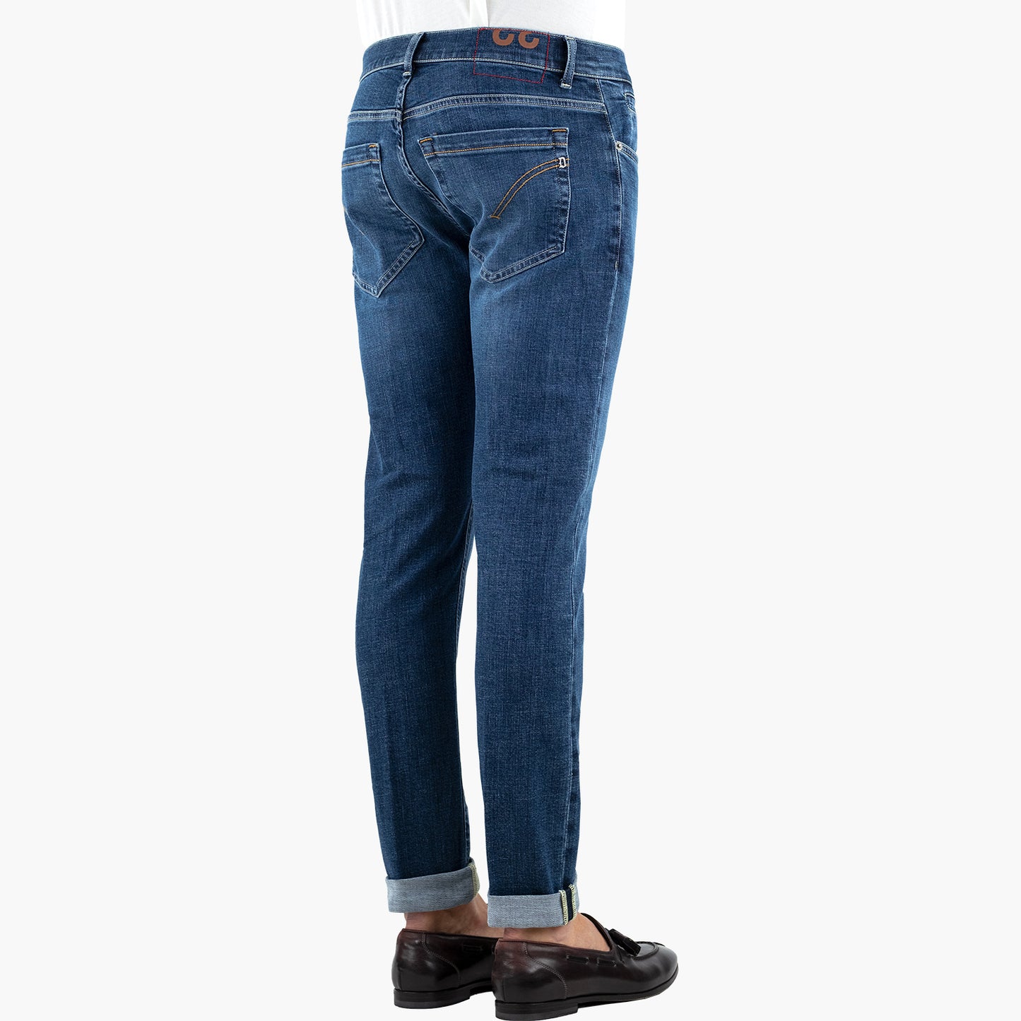 Jeans DONDUP George UP232 DSK316U J12 in Denim Stretch Responsabile Col 800. Lavaggio Medio Scuro
