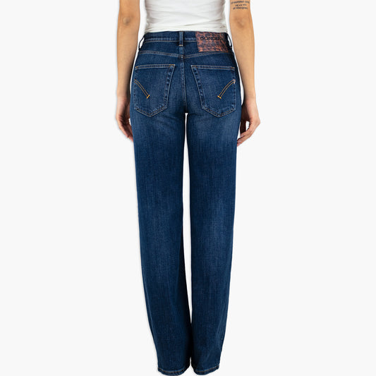 Jeans DONDUP Jacklyn Bot Gioiello DP427B DS0229D LH4 Wide Leg in Denim Stretch Col. 800 Lavaggio Medio Scuro