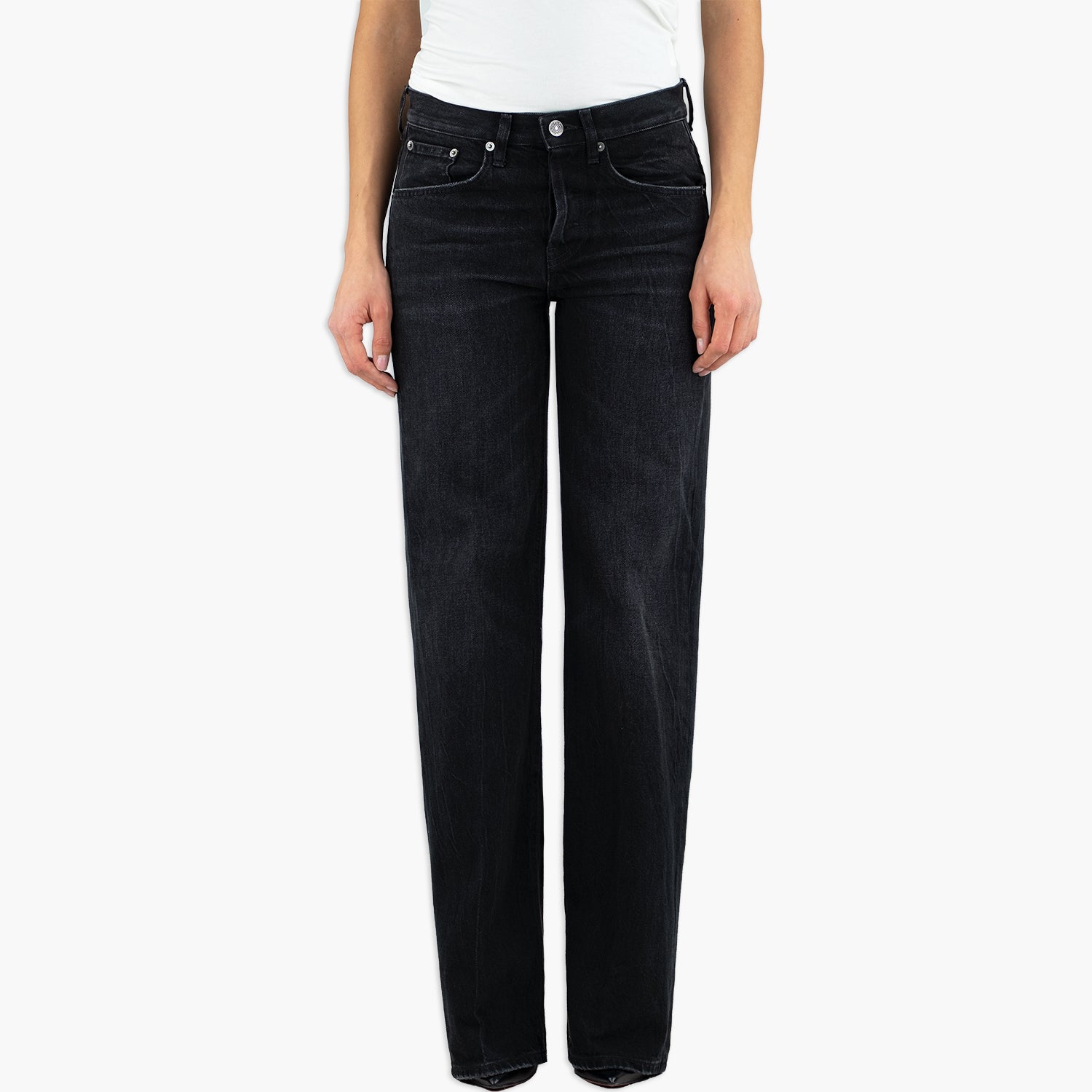 Jeans DONDUP Jacklyn Wide Leg DP427 DFE305D LM9 in Puro Denim Col. 999 Nero Lavato