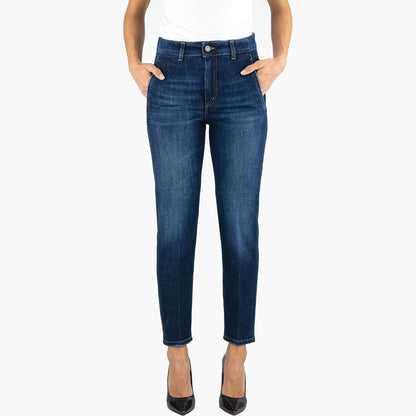 Jeans DONDUP Willa DP756 DS0229D HR6 in Denim Stretch Lavaggio Medio Scuro