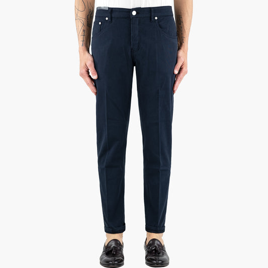 Jeans Pantalone PT Torino Denim Reggae in Bull di Cotone Stretch Blu Navy