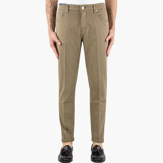 Jeans Pantalone PT Torino Denim Reggae in Bull di Cotone Stretch Nocciola