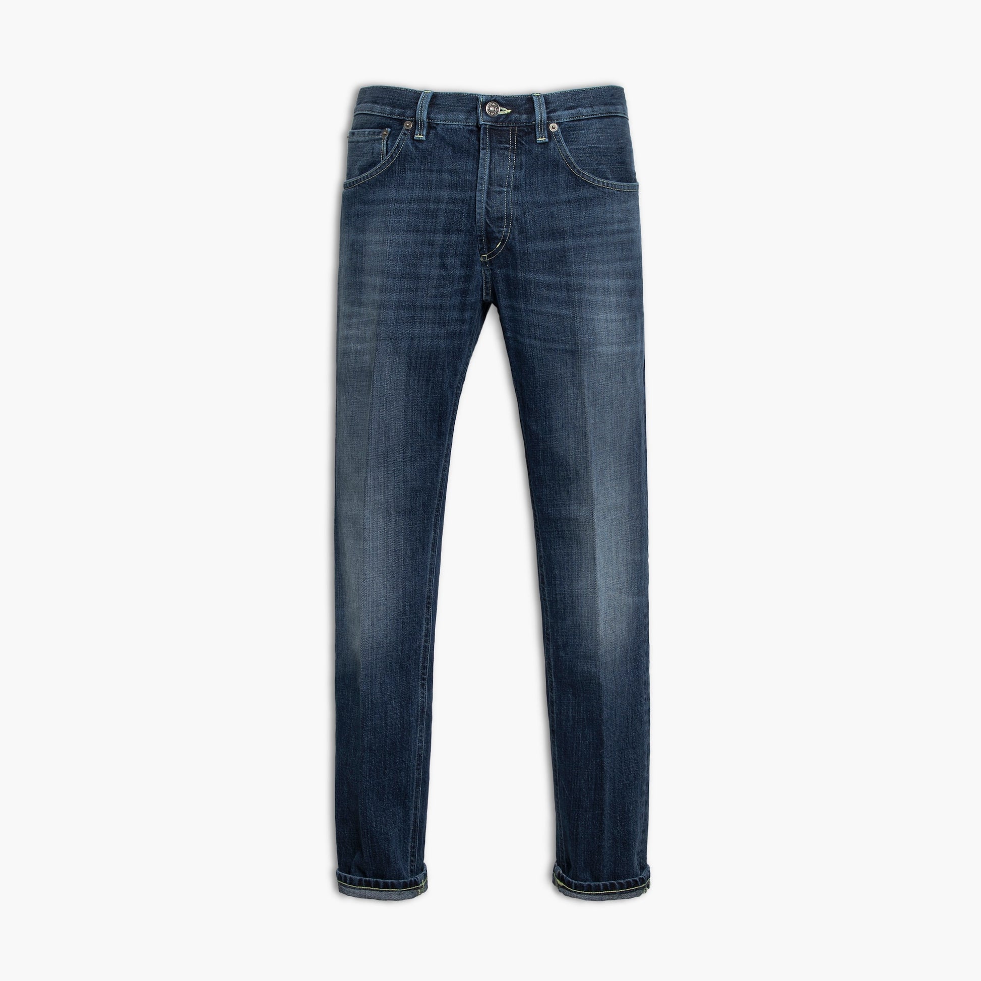 Jeans Uomo DONDUP Brighton UP434 DFE311U MF3 in Puro Denim Cross Col. 800 Lavaggio Medio Scuro