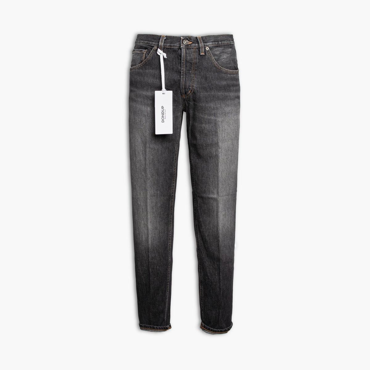 Jeans Uomo DONDUP Brighton UP434 DFH339U MX3 in Puro Denim Nero Lavato
