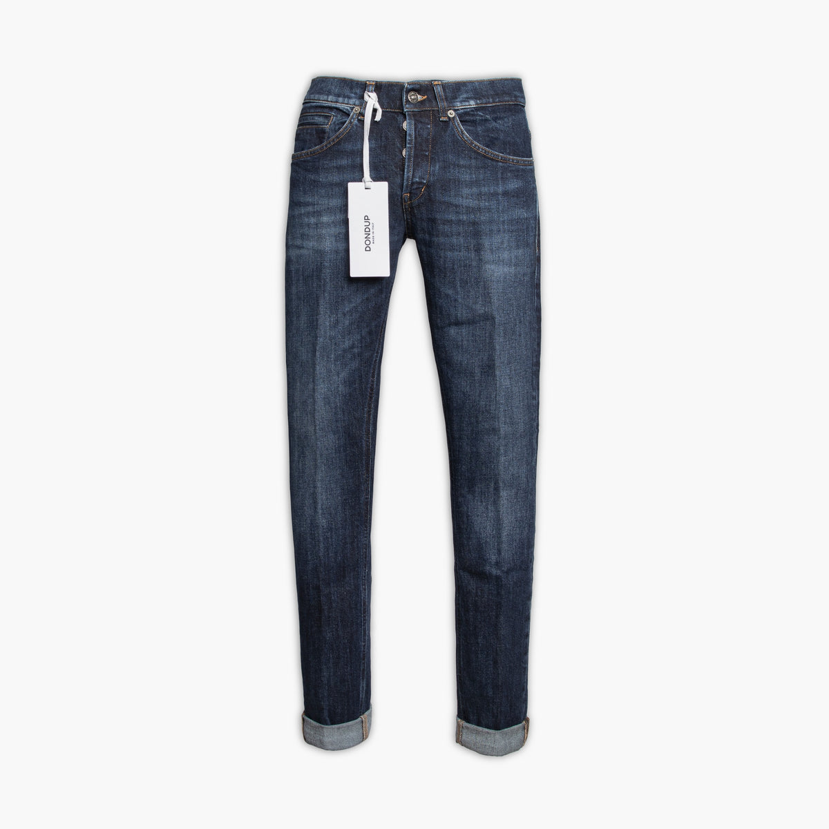Jeans Uomo DONDUP George UP232 DS0406U MU2 in Denim Stretch Lavaggio Medio Scuro