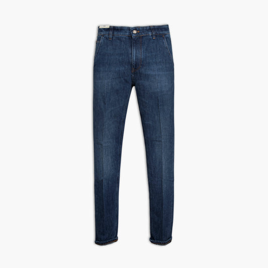 Jeans Uomo PT Torino Denim Indie Art. TX1610 Col. MI30 Stretch Tasche America Lavaggio Medio Scuro