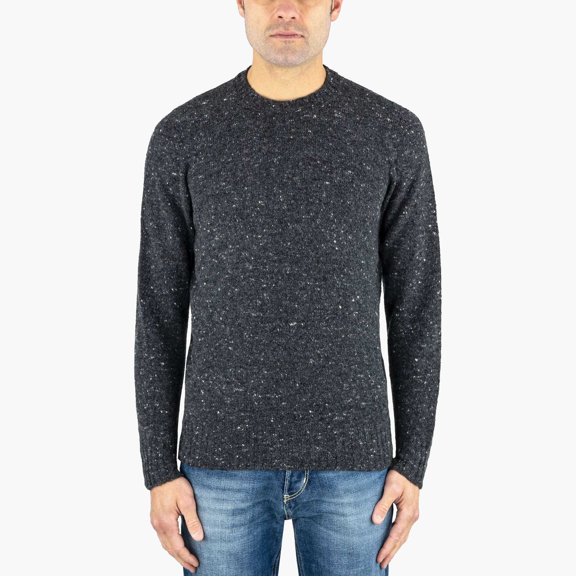 Maglia DRUMOHR in Misto Cachemire Lavorazione Melange Grigio Antracite