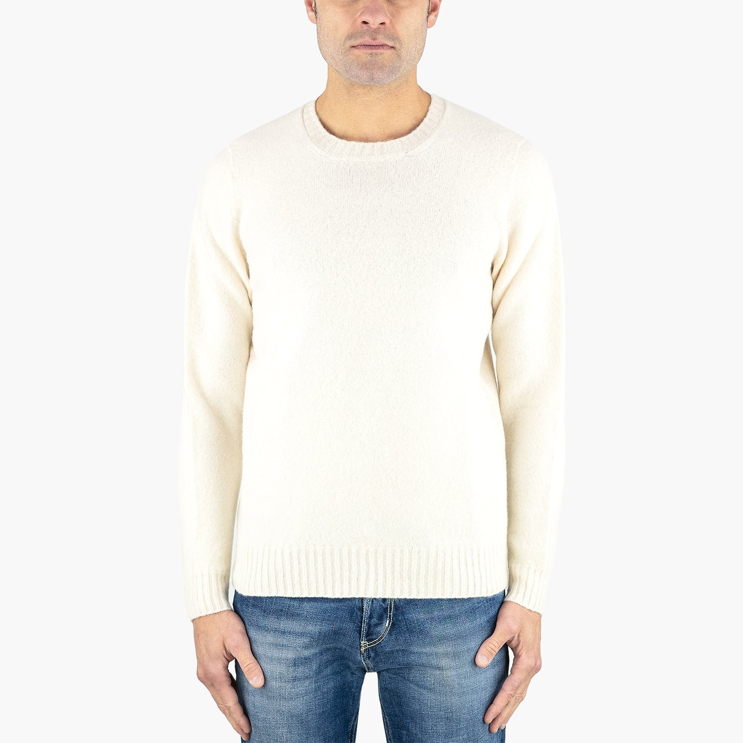 Maglia DRUMOHR in Puro Lambswool Bianco Avorio B25