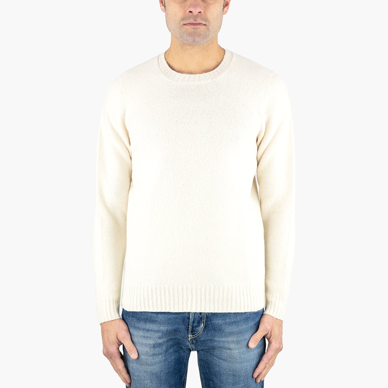 Maglia DRUMOHR in Puro Lambswool Bianco Avorio B25