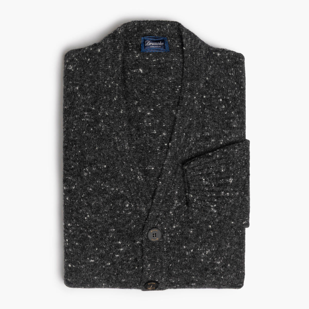 Maglia Cardigan Uomo DRUMOHR Art. D5SK109L in Lana e Cachemire Filato Donegal Col. 680 Grigio Antracite