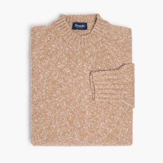 Maglia DRUMOHR in Puro Lambswool Moulinè Beige