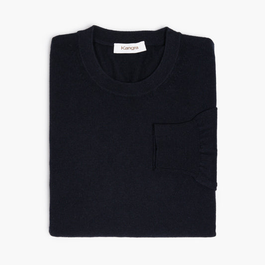 Maglia KANGRA Cod. 2013 in Lana e Cotone Blu Scuro