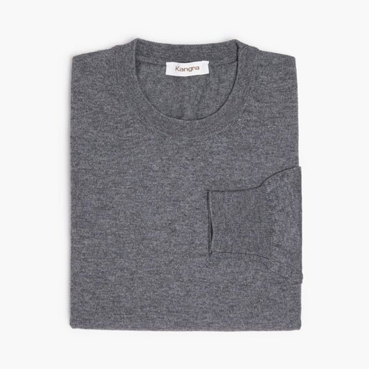 Maglia KANGRA Cod. 2013 in Lana e Cotone Grigio Medio