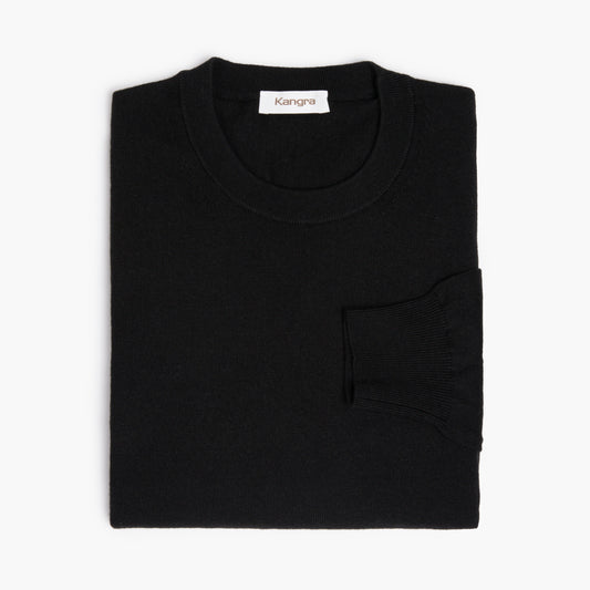 Maglia KANGRA Cod. 2013 in Lana e Cotone Nera