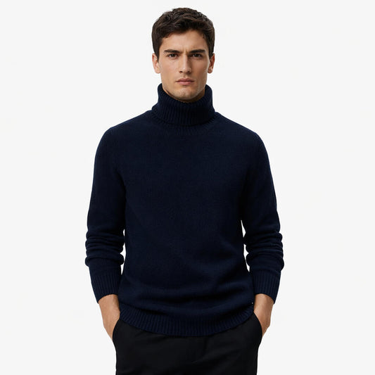 Dolcevita KANGRA in Lana e Cachemire Blu Navy