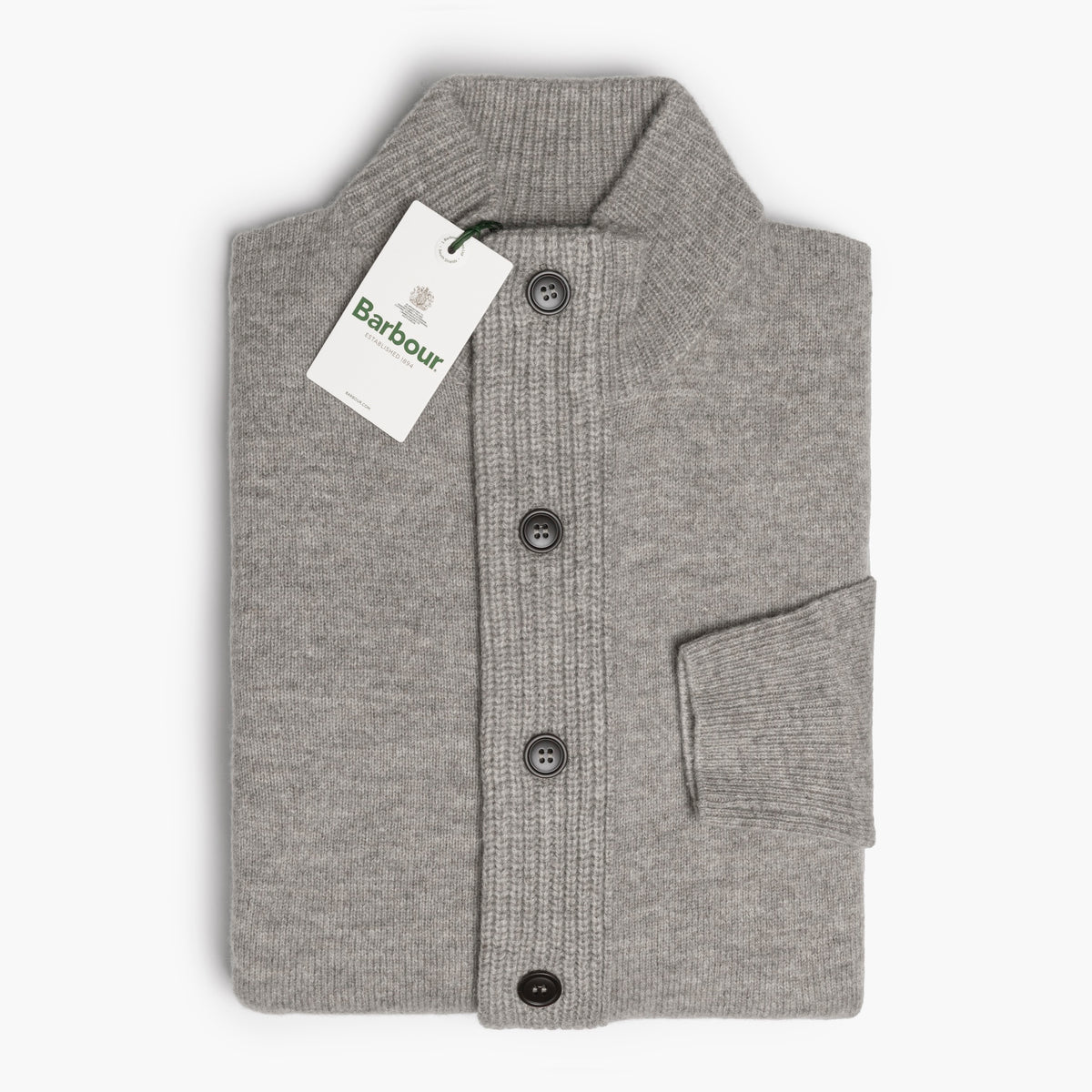 Maglia Uomo BARBOUR Patch Zip Thru Art. MKN0731ST16 in Puro Lambswool Col. New Stone