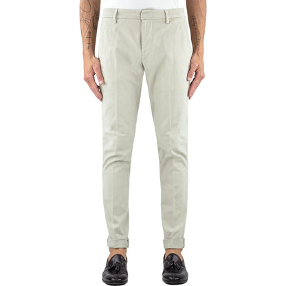 Pantalone DONDUP Gaubert UP235 GSE043U in Gabardina di Cotone Stretch Col. 010 Gesso