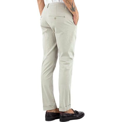 Pantalone DONDUP Gaubert UP235 GSE043U in Gabardina di Cotone Stretch Col. 010 Gesso