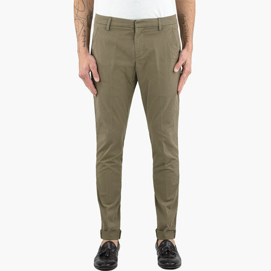 Pantalone DONDUP Gaubert in Gabardina di Cotone Stretch Fango