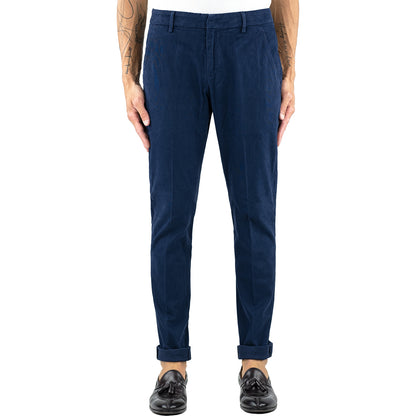 Pantalone DONDUP Gaubert UP235 in Gabardina di Cotone Stretch Blu