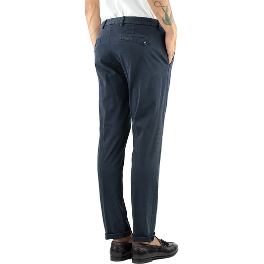 Pantalone PT Torino Wonder Fit in Cotone Stretch Blu Navy