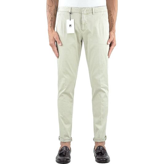 Pantalone PT Torino Wonder Fit in Cotone Stretch Beige Chiaro