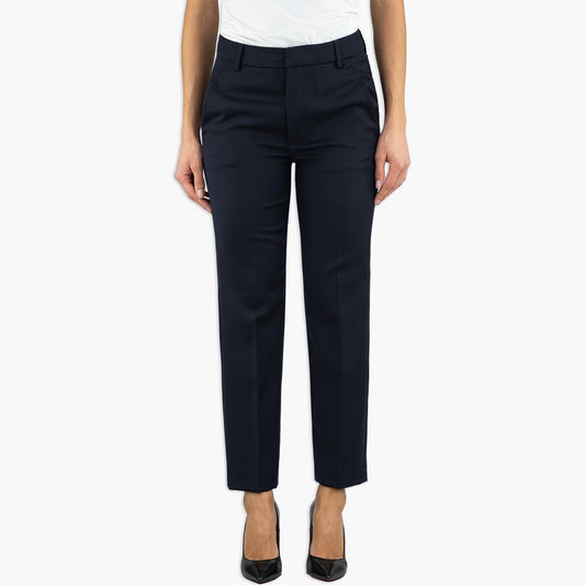 Pantalone DONDUP Nima Zip DP576Z WF0178D in Pura Lana Vergine Blu Navy