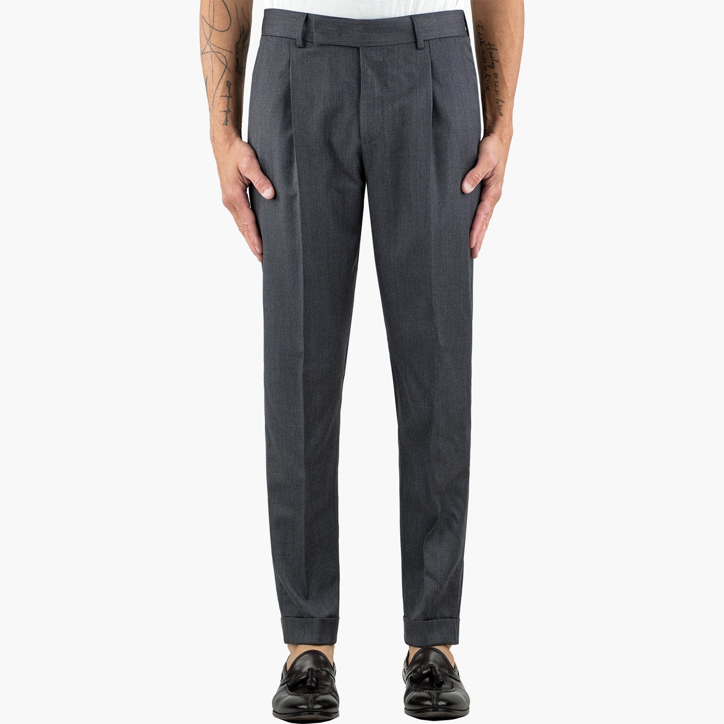 Pantalone PT Torino Edge Rebel Fit Art. RB11 in Lana Stretch Fine Cavallery Col. 0240 Grigio Antracite