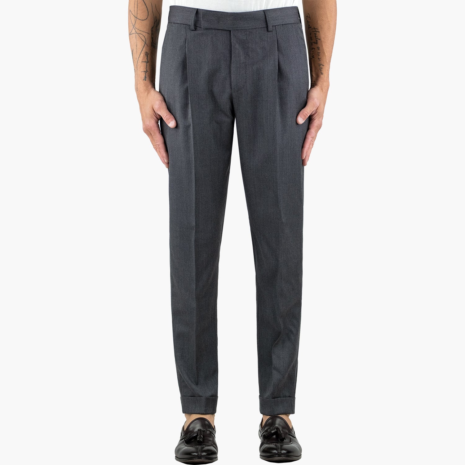 Pantalone PT Torino Edge Rebel Fit Art. RB11 in Lana Stretch Fine Cavallery Col. 0240 Grigio Antracite