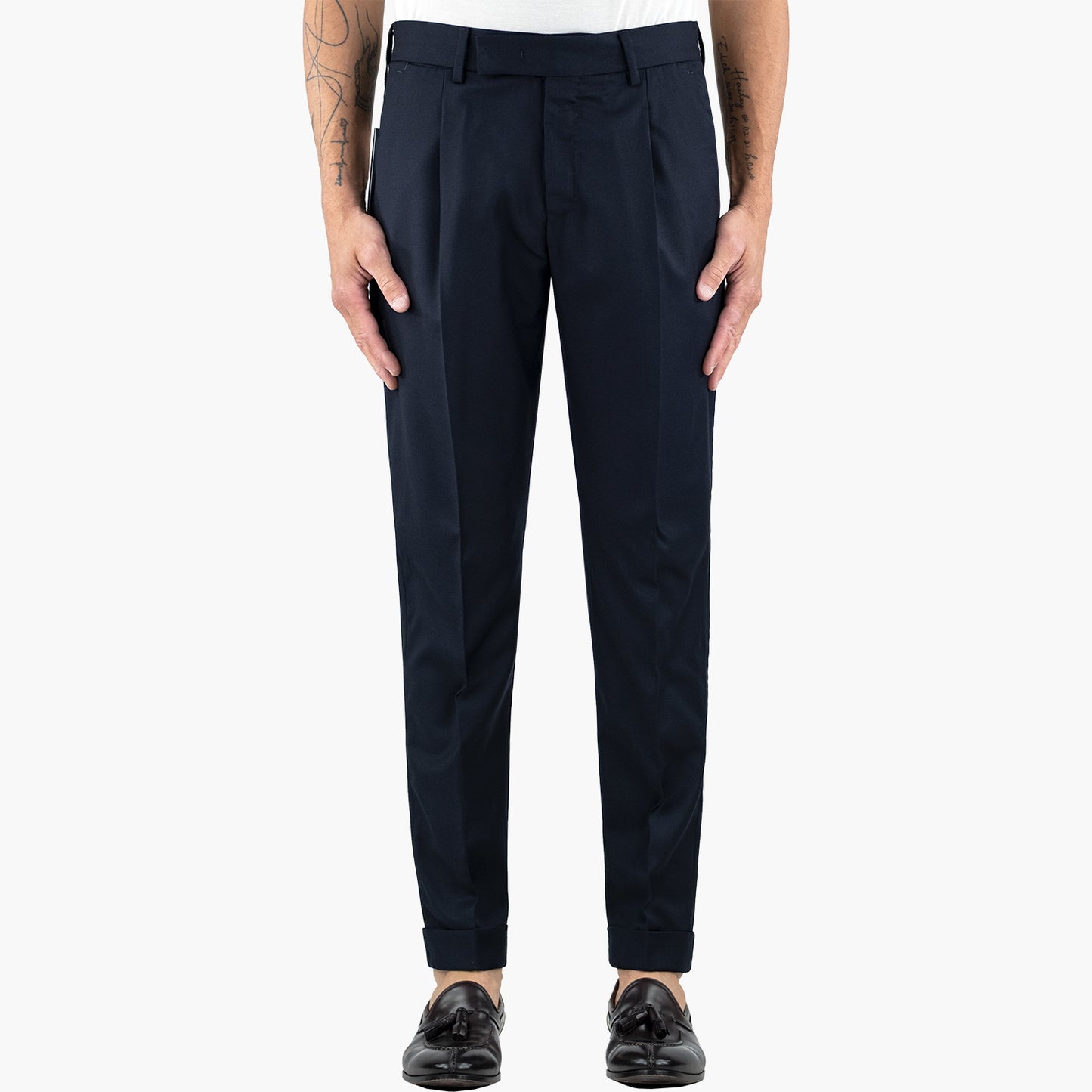 Pantalone PT Torino Edge Rebel Fit Art. RB11 in Lana Stretch Fine Cavallery Col. 0360 Blu Navy