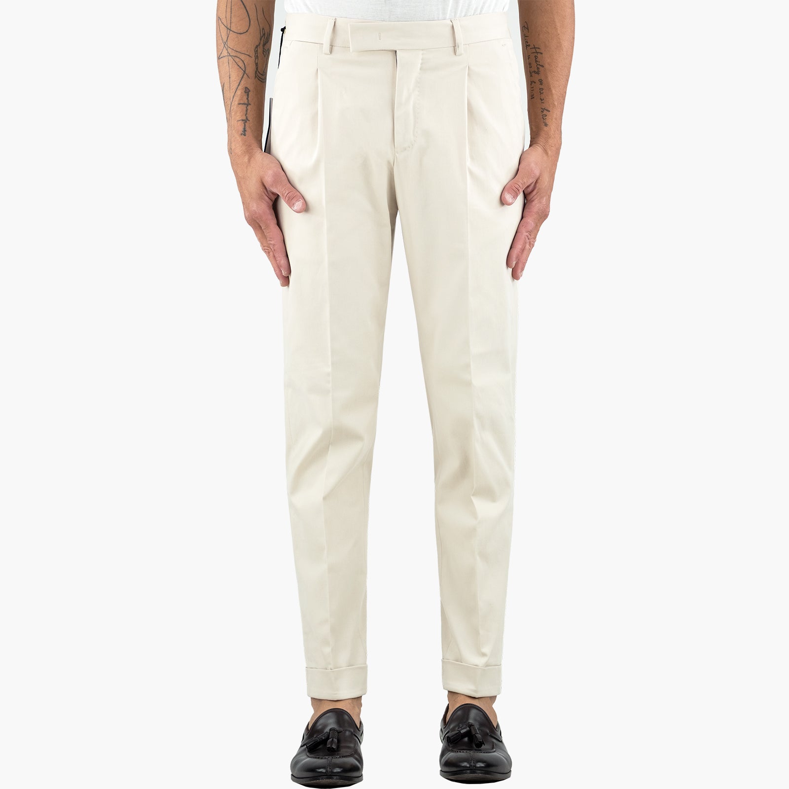 Pantalone PT Torino Edge Rebel Fit Art. SD75 in Gabardina Stretch Col. 0020 Burro