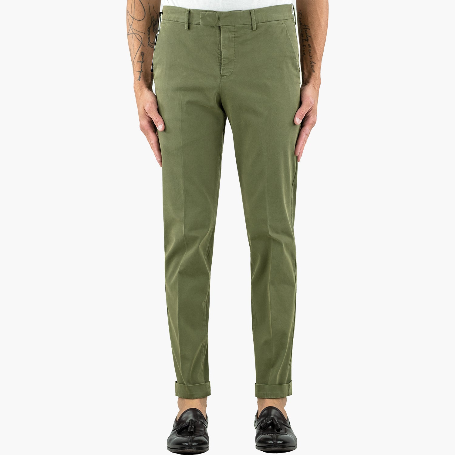 Pantalone PT Torino Master Art. NK20 in Gabardina di Cotone Stretch Col. Y492 Verde Bosco