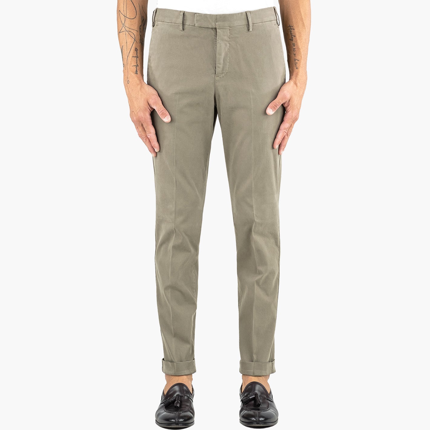 Pantalone PT Torino Master in Cotone Stretch Batavia Tortora