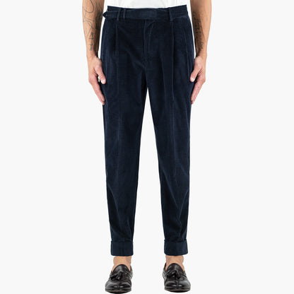 Pantalone PT Torino The Reporter Carrot Fit Art. PG50 in Velluto Col. 0360 Blu Navy