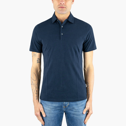 Polo ASPESI in Jersey di Cotone Blu Navy