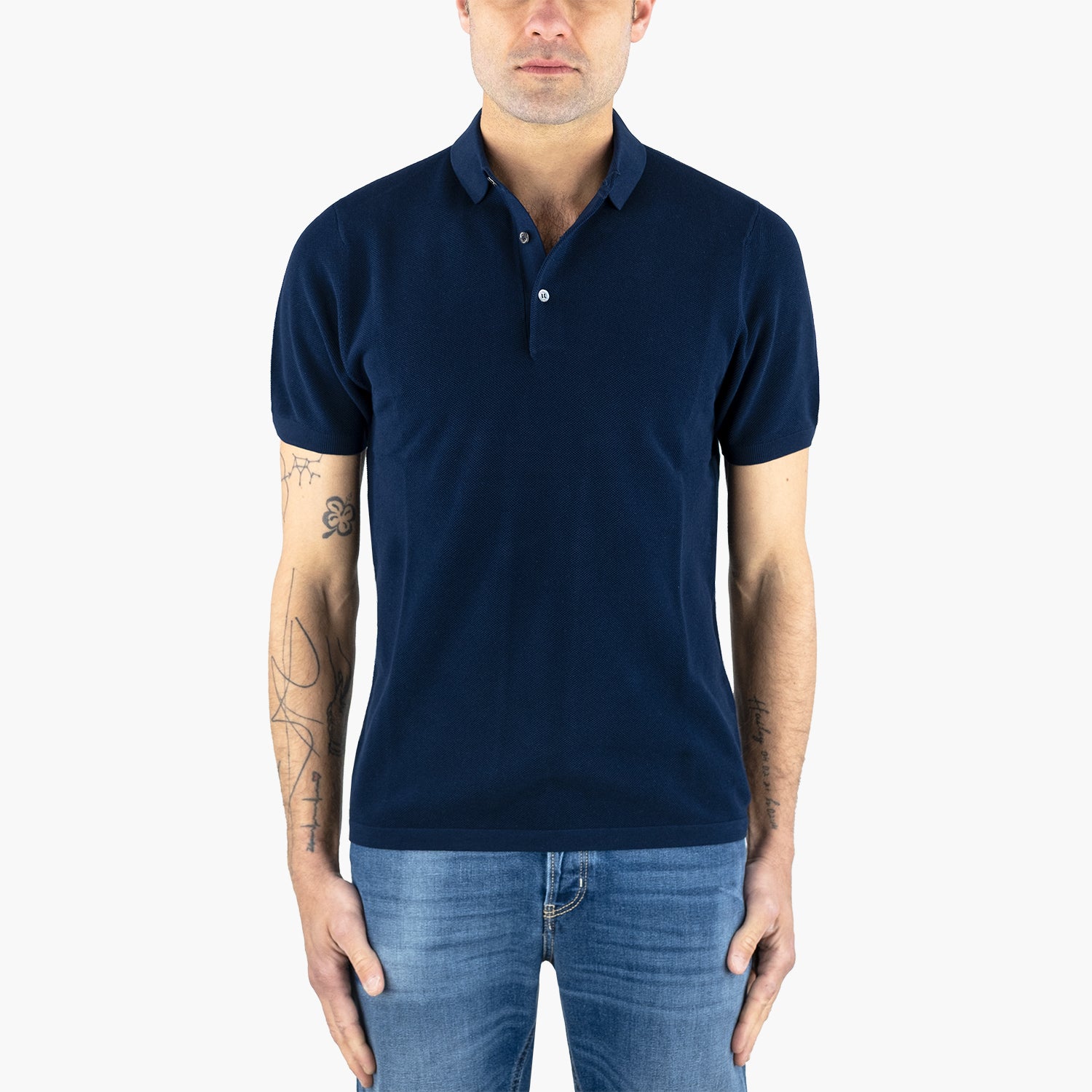 Polo ASPESI in Puro Filo Cotone Blu Navy