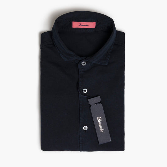 Polo Camicia Uomo DRUMOHR Art. DTJF609 in Puro Cotone Blu Navy